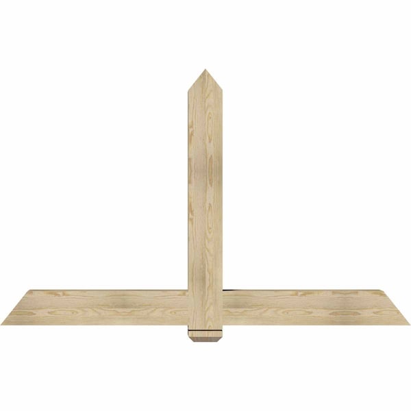 Ekena Millwork Eugene Rough Sawn Timber Gable Bracket, Douglas Fir, 72"W x 45"H x 6"D x 6"F, 15/12 Pitch GBW072X45X0606EUG00RDF - main